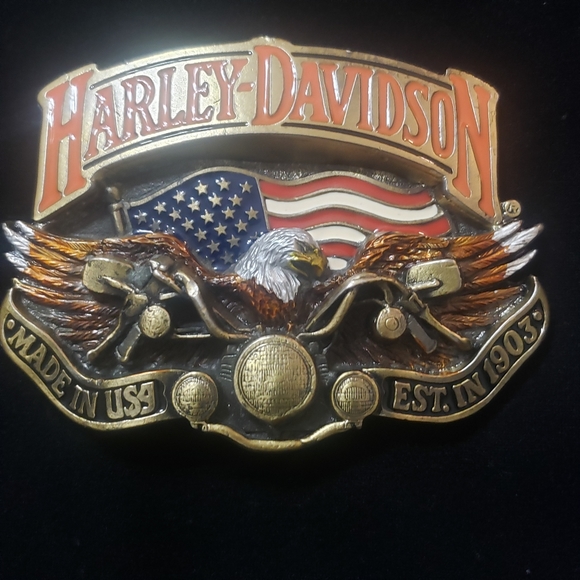 Harley-Davidson Other - Vintage Harley-Davidson 1991 Officially Licensed Brass Belt Buckle H402